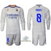 Officiële Voetbalshirt + Korte Broek Real Madrid Kroos 8 Thuis 2021-22 Lange Mouw - Kids